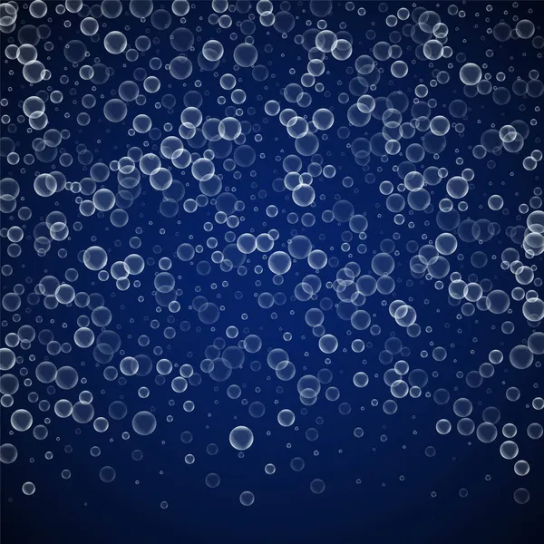 Мыльные Пузыри Абстрактный Фон Выдувая Пузыри Темно Синем Фоне Ночи — стоковый вектор