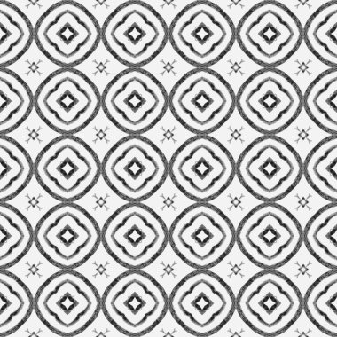 Tekstil hazır harika baskı, mayo kumaş, duvar kağıdı, ambalaj. Siyah-beyaz, zarif, zarif yaz tasarımı. El çizimi tropikal, pürüzsüz sınır. Tropik, pürüzsüz desen.