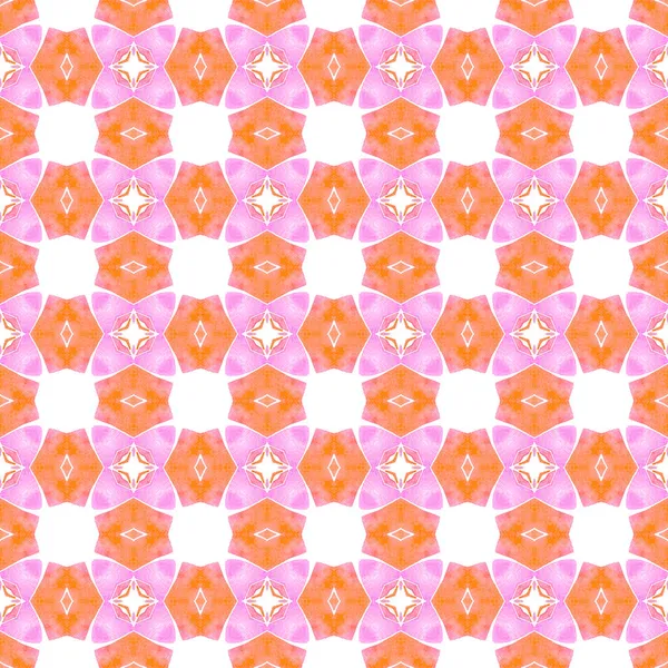 Ethnic Hand Painted Pattern Orange Curious Boho Chic Summer Design — Stock Photo, Image