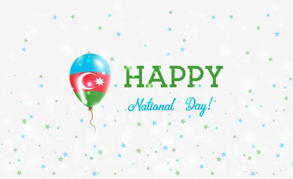 Azerbeidzjan Nationale Feestdag Patriottische Poster Vliegende Rubberen Ballon Kleuren Van — Stockvector
