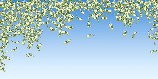 印度卢比钞票掉了蓝天背景下的小Inr账单 印度的钱经典矢量图解 大富翁 财富或成功的概念 — 图库矢量图片