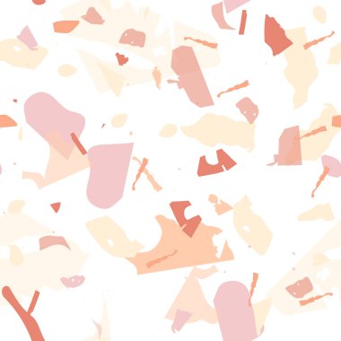 Terrazzo kusursuz desen. Taşlı turuncu gerçekçi mermer dokusu. Terrazzo pürüzsüz desenli, serin renklerde. Doğal taşlardan, granitten, kuvarstan, mermerden, betondan yapılmış arkaplan. 