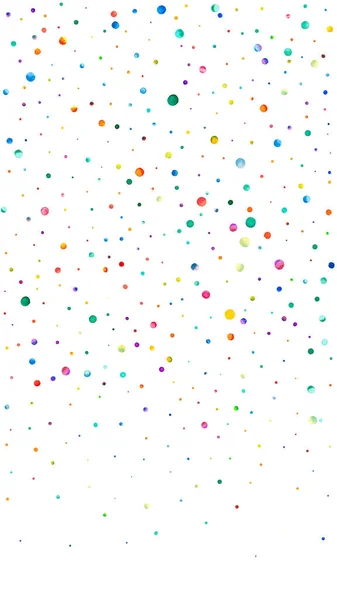 Watercolor Confetti White Background Alluring Rainbow Colored Dots Happy Celebration — Stock Photo, Image