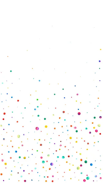 Watercolor Confetti White Background Alive Rainbow Colored Dots Happy Celebration — Stock Photo, Image