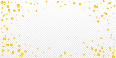 Avrupa Birliği Euro sikkeleri düşüyor. Güzel dağınık bozuk paralar. Avrupa parası. Büyüleyici ikramiye, servet ya da başarı konsepti. Vektör illüstrasyonu.