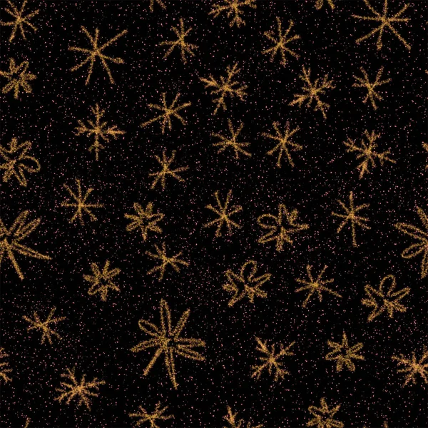 Hand Drawn Snowflakes Christmas Seamless Pattern Subtle Flying Snow Flakes — Stock Photo, Image