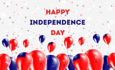 Samoa Bağımsızlık Günü Vatansever Tasarımı. Samoa Ulusal Renkleri 'nde balonlar. Bağımsızlık Günü Kutlama Kartın kutlu olsun..