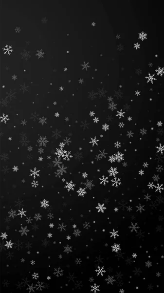 Escasa Nevada Fondo Navidad Sutiles Copos Nieve Voladores Estrellas Sobre — Vector de stock