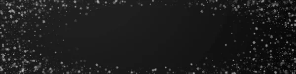 Krásné Sněžení Vánoční Pozadí Jemné Létající Sněhové Vločky Hvězdy Černém — Stockový vektor