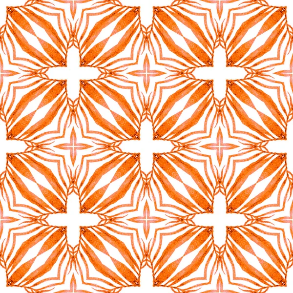 Tropiskt Sömlöst Mönster Orange Underhållande Boho Chic Sommar Design Textil — Stockfoto
