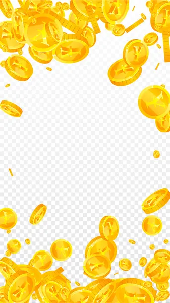 中国の元のコインが落ちる 本物の散乱Cnyコイン 中国のお金 想像上のジャックポット 富や成功の概念 ベクターイラスト — ストックベクタ