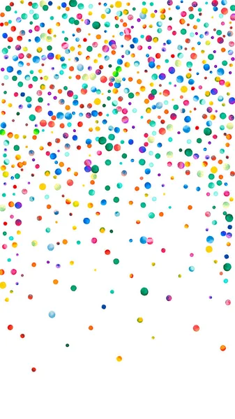 Konfetti Akwarelowe Białym Tle Intrygujące Kolorowe Kropki Szczęśliwa Uroczystość Wysoka — Zdjęcie stockowe
