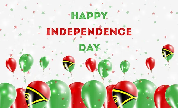 Vanuatu Independence Day Patriotic Design Ballons Vanuatu National Colors Joyeux — Image vectorielle