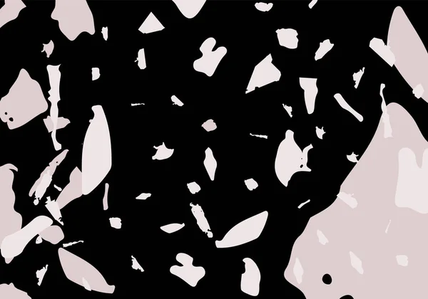 Terrazzo现代抽象模板 经典意大利地板的黑色和粉色质感 背景是石头 花岗岩 大理石 混凝土 威尼斯的Terrazzo趋势矢量背景 — 图库矢量图片