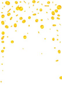 Avrupa Birliği Euro sikkeleri düşüyor. Güzel dağınık EUR paralar. Avrupa parası. Büyük ikramiye, servet ya da başarı konsepti. Vektör illüstrasyonu.