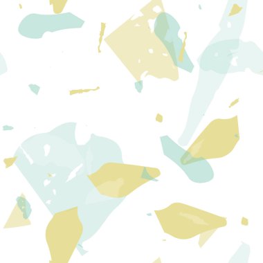 Terrazzo kusursuz desen. Pastel Venedik kaldırım taklidi fayans. Terrazzo pürüzsüz desenli, serin renklerde. Doğal taşlardan, granitten, kuvarstan, mermerden, betondan yapılmış arkaplan. 