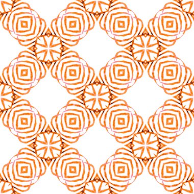 Tekstil hazır harika baskı, mayo kumaş, duvar kağıdı, ambalaj. Turuncu istisnai boho şık yaz tasarımı. Moda organik yeşil sınır. Organik fayans.