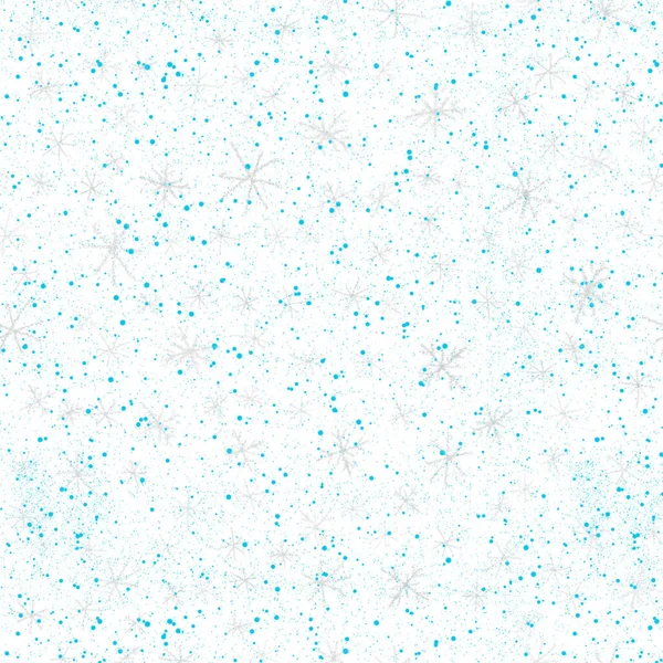Mão Desenhado Flocos Neve Padrão Sem Costura Natal Flying Snow — Fotografia de Stock
