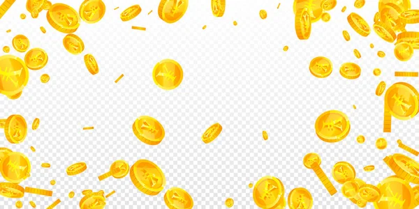 中国的人民币硬币掉了 可爱地散落Cny硬币 中国钱 戏剧化的头奖 财富或成功的概念 矢量说明 — 图库矢量图片