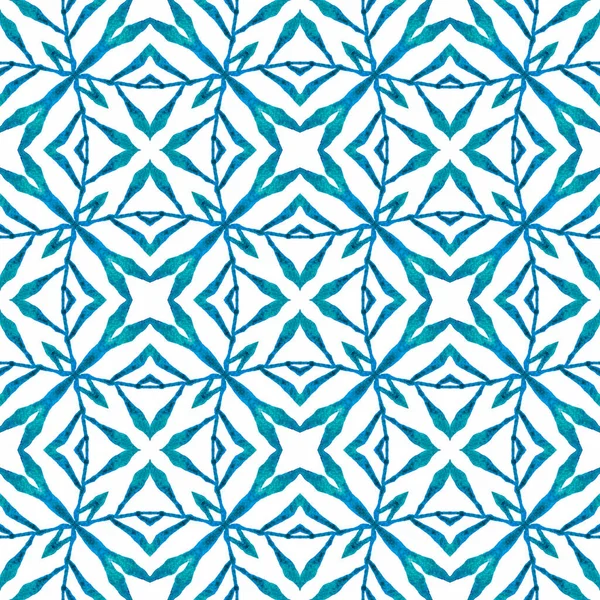 Ручной Рисунок Тропической Бесшовной Границы Синий Деликатный Шикарный Летний Дизайн — стоковое фото