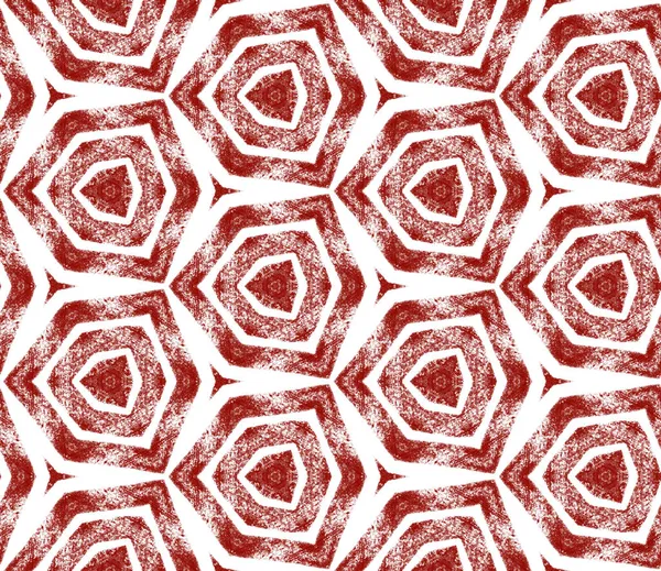 Striped Hand Drawn Pattern Maroon Symmetrical Kaleidoscope Background Textile Ready — Stock Photo, Image