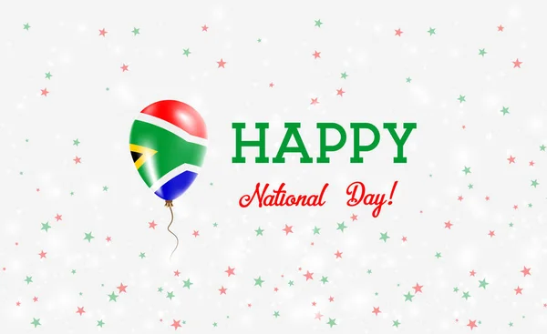 Dia Nacional África Sul Cartaz Patriótico Balão Borracha Voadora Cores — Vetor de Stock