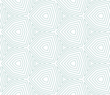 Etnik elle boyanmış desen. Turkuaz simetrik kaleydoskop arka planı. Tekstil baskıya hazır, mayo kumaşı, duvar kağıdı, ambalaj kağıdı. Yazlık elbise, elle boyanmış fayans..