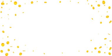 Çin Yuan paraları düşüyor. Canlı, dağınık NY paraları. Çin parası. Büyük ikramiye, servet ya da başarı konsepti. Vektör illüstrasyonu.