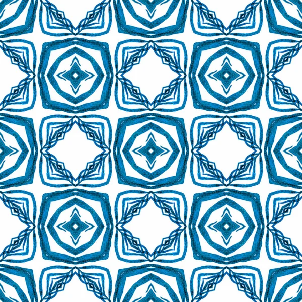 Современная Экологически Чистая Граница Синий Необычный Летний Дизайн Текстиль Готовый — стоковое фото