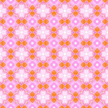 Tekstil hazır büyük baskı, mayo kumaş, duvar kağıdı, ambalaj. Turuncu fevkalade boho şık yaz tasarımı. Etnik elle boyanmış desen. Suluboya yaz etnik sınır düzeni.