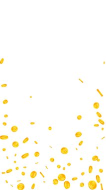 Tayland baht sikkeleri düşüyor. Dikkat çekici dağınık THB paraları. Tayland parası. Büyük ikramiye, servet ya da başarı konsepti. Vektör illüstrasyonu.