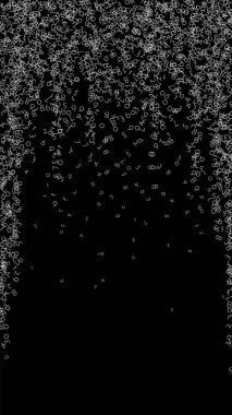 Düşen sayılar, büyük veri konsepti. İkili beyaz kaotik uçuş numaraları. Siyah arka planda duygusal fütüristik pankart. Düşen sayılarla dijital vektör illüstrasyonu.