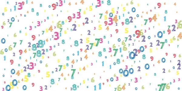 Fallende Bunte Geordnete Zahlen Mathe Studienkonzept Mit Fliegenden Ziffern Künstlerische — Stockvektor