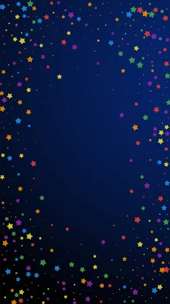 Confeti Festivo Óptimo Estrellas Celebración Estrellas Alegres Sobre Fondo Azul — Vector de stock