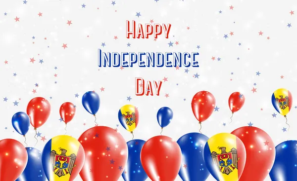 День Незалежності Республіки Молдова Патріотичний Дизайн Балони Молдовському Національному Кольорі — стоковий вектор