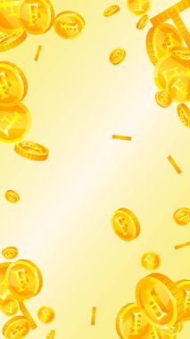 İsviçre frangı para yağıyor. Eğlenceli dağınık CHF paraları. İsviçre parası. Klas ikramiye, servet ya da başarı konsepti. Vektör illüstrasyonu.