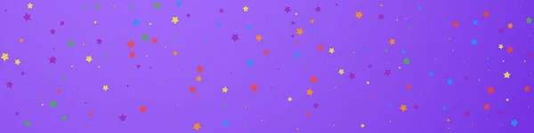Festliches Konfetti Ohnegleichen Feierstars Fröhliche Sterne Auf Violettem Hintergrund Bewundernswerte — Stockvektor