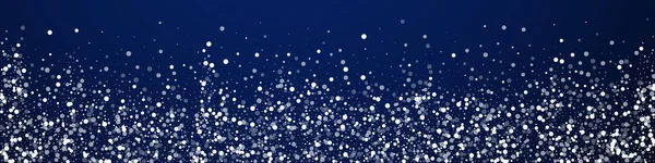 Willekeurige Witte Stippen Kerst Achtergrond Subtiele Vliegende Sneeuwvlokken Sterren Donkerblauwe — Stockvector