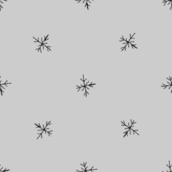 Hand Drawn Snowflakes Christmas Seamless Pattern Subtle Flying Snow Flakes — Stock Photo, Image