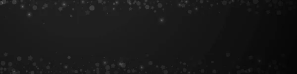 Волшебные Звезды Скудные Рождественские Фон Тонкие Летящие Снежинки Звезды Черном — стоковый вектор