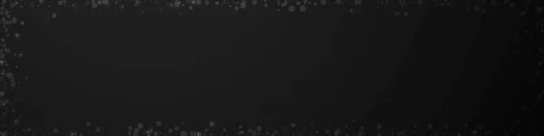 神奇的明星圣诞背景 淡淡的飞雪在黑色的背景上闪烁着星星 灿烂的冬季银片覆盖模板 真实的全景插图 — 图库矢量图片