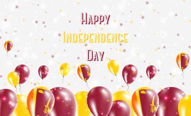 Sri Lanka Bağımsızlık Günü Vatanseverlik Tasarımı. Sri Lanka Ulusal Renkleri 'nde balonlar. Bağımsızlık Günü Kutlama Kartın kutlu olsun..