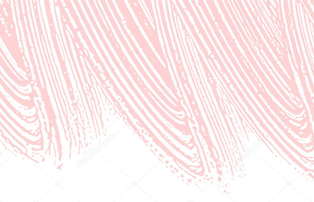 Grunge texture. Distress pink rough trace. Fascinating background. Noise dirty grunge texture. Ravishing artistic surface. Vector illustration.