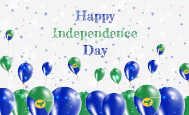 Noel Adası Bağımsızlık Günü Tasarımı. Noel Adası Ulusal Renkleri 'nde balonlar. Bağımsızlık Günü Kutlama Kartın kutlu olsun..