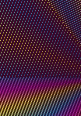 Minimum kapak tasarım şablonu. Modern broşür taslağı. Kırmızı arkaplanda gökkuşağı renkleri var. Manyetik trend soyut kapak tasarımı.