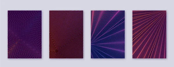 Kunstvisitenkarte Abstrakte Linien Moderne Broschüren Vorlage Violette Lebendige Steigungen Geometrie — Stockvektor