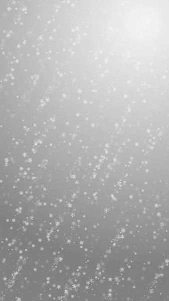 Hermoso Fondo Navidad Nevada Sutiles Copos Nieve Voladores Estrellas Sobre — Vector de stock