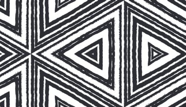 Çizgili el çizimi desen. Siyah simetrik kaleydoskop. Çizgili elle çizilmiş fayans tekrarlanıyor. Tekstil hazır harika baskı, mayo kumaş, duvar kağıdı, ambalaj..