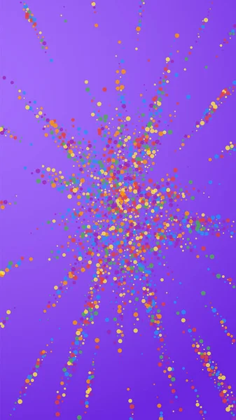 Festlich Anständiges Konfetti Feierstars Fröhliches Konfetti Auf Violettem Hintergrund Frische — Stockvektor