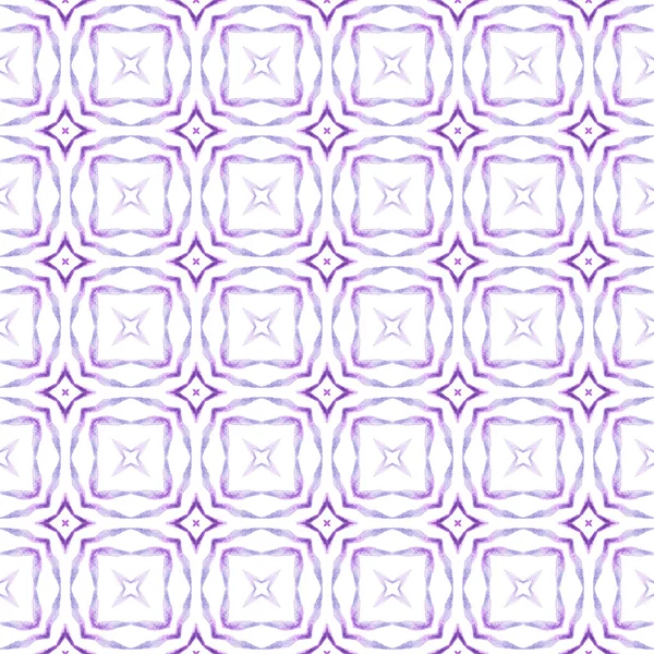 Watercolor Ikat Repeating Tile Border Purple Interesting Boho Chic Summer — Stock Photo, Image